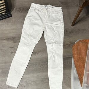 Judy Blue Ivory Distressed Skinny Jeans